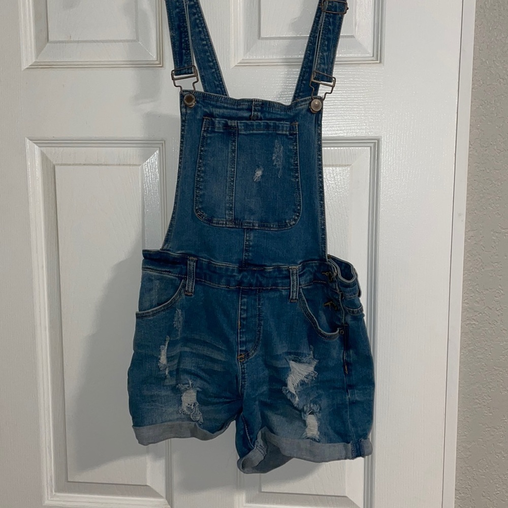 Blue Jean Overall Shorts